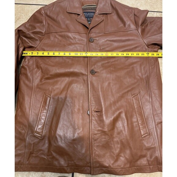 Vintage Wilsons Leather Pelle Studio Mens XL Brown Insulated Leather Jacket Coat - Picture 14 of 16